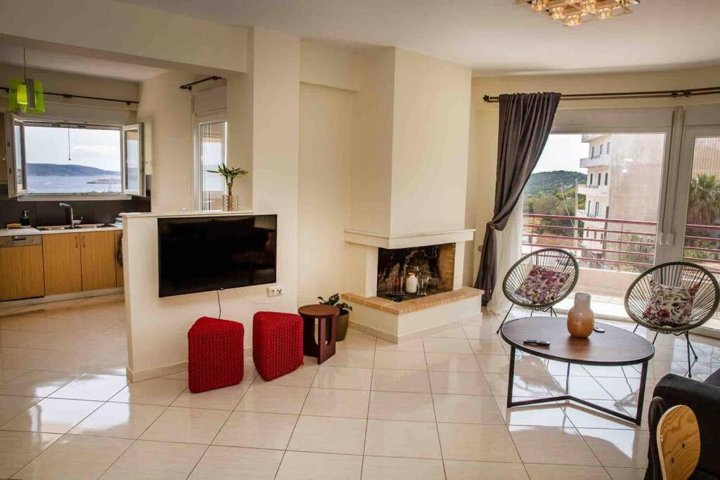 Lavrio Seaview 2Bdr Apt 4 Min Dive From The Sea المظهر الخارجي الصورة